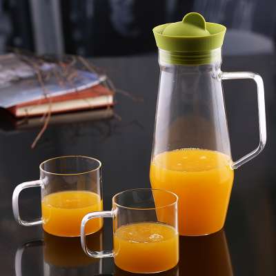 Glass Water Pitcher with Lid and Handle,Glass Juice Pitcher with Lid and Handle