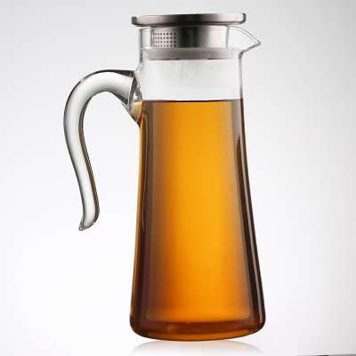 Glass Pitcher with Lid, Hot/Cold Water Jug, Juice and Iced Tea Beverage Carafe