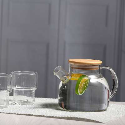 Promotional wholesale hand-made heat resistant borosilicate glass pitcher