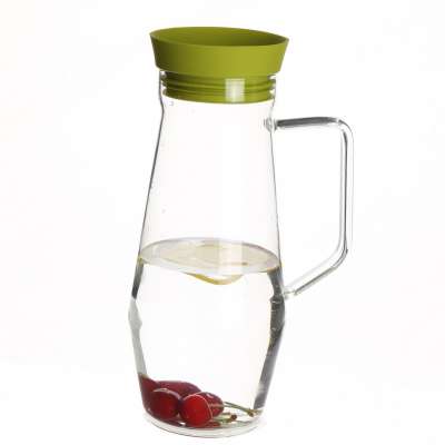 Glass Pitcher with Lid, Hot/Cold Water Jug, Juice and Iced Tea Beverage Carafe